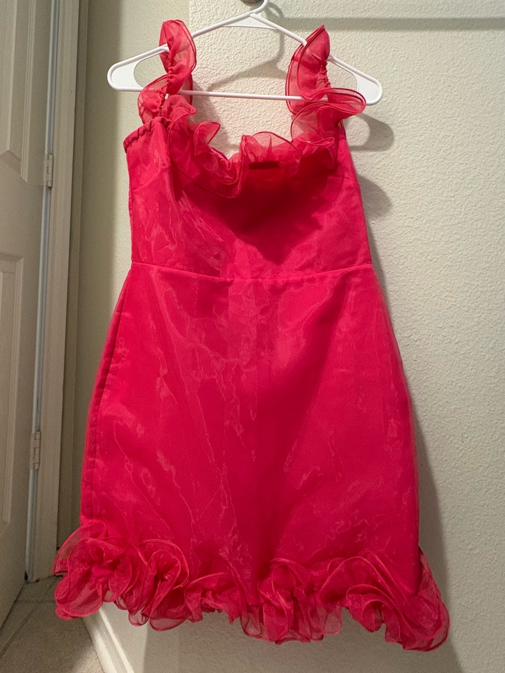 Lovers + Friends Women’s Dustin Mini Hot Pink Off the Shoulder Dress
